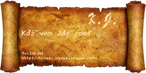 Köves József névjegykártya